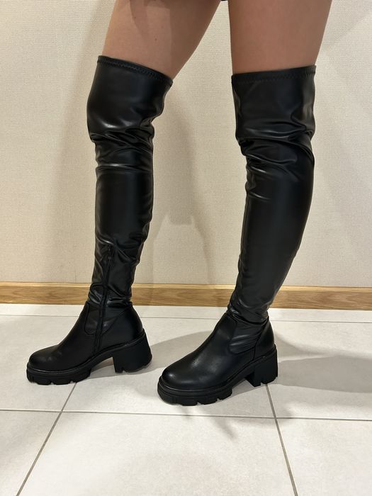 Женские сапоги, демисезонная обувь. Ботфорты эко-кожа