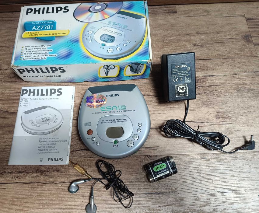 Philips Discman przenośny odtwarzacz CD AZ7381 Retro