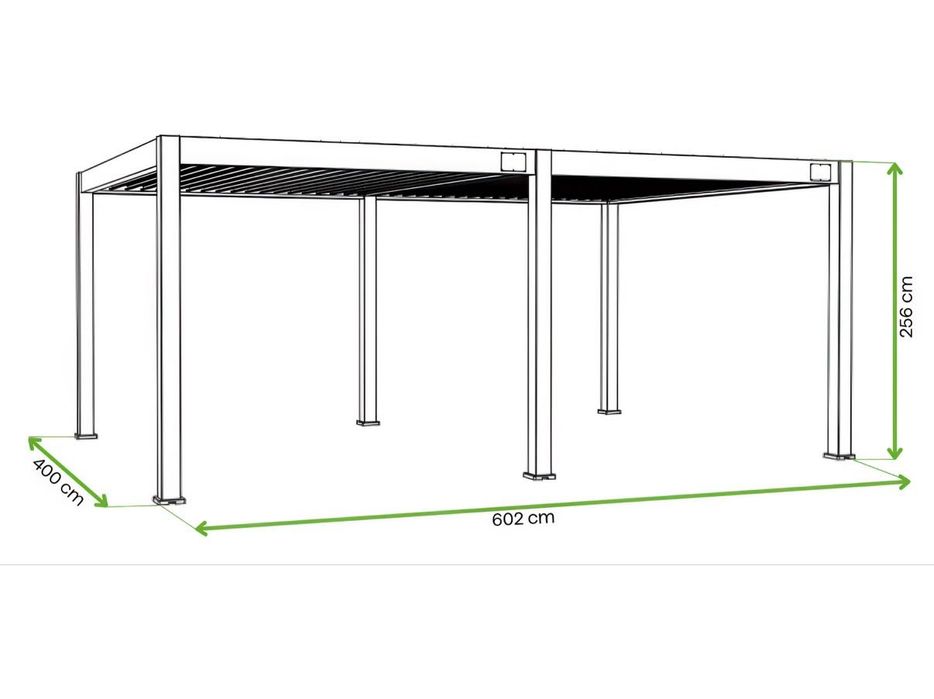 Pergola elektryczna tarasowa 4x6 DELUXE PRO AUTOMATIC z oświetleniem LED, Anthracite - Gutroof