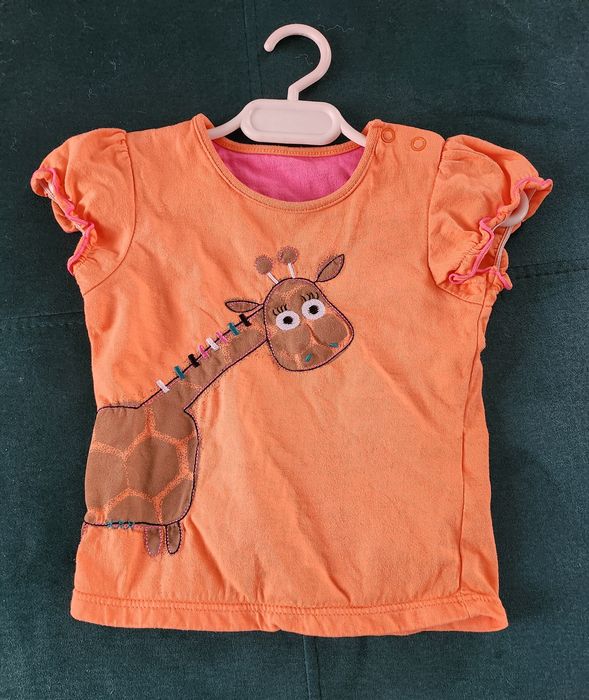 T-shirt z krótkim rękawem dla dziewczynki rozm. 12-18m-cy.