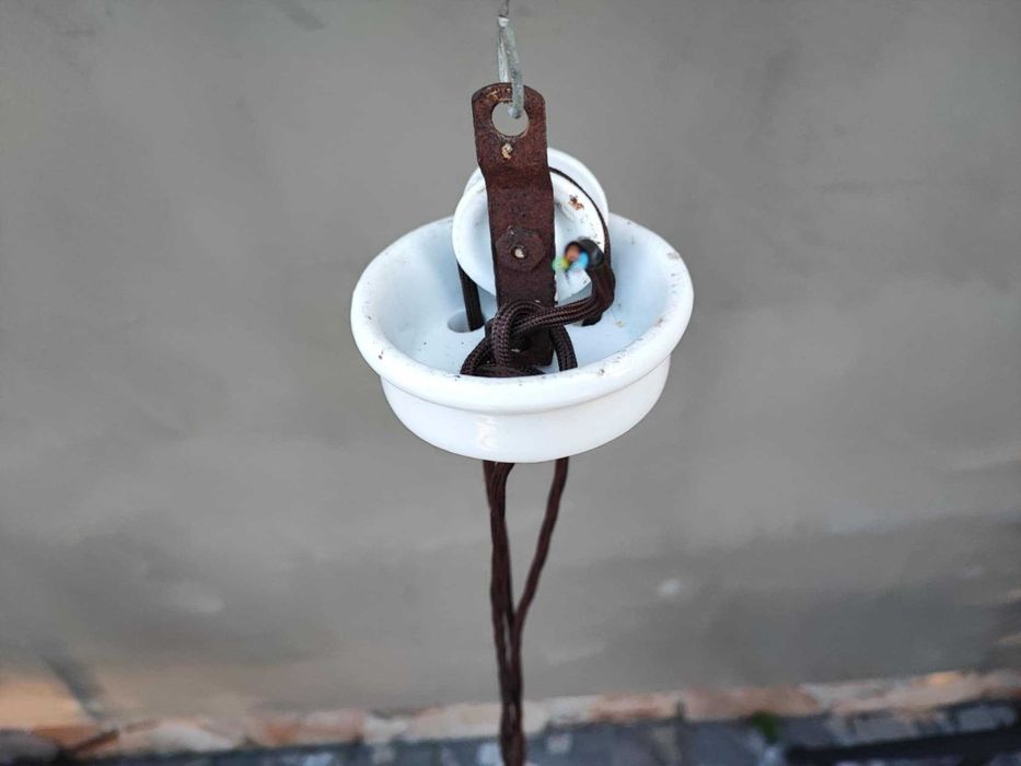 Przedwojenna porcelanowa lampa,przeciwwaga