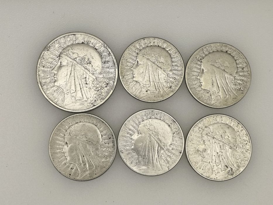 Zestaw 10 zł i 5 zł głowa kobiety 1932-1934