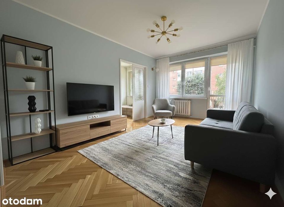 Gotowe ciepłe jasne mieszkanie na 1 piętrze, 3 pokoje, piękny parkiet.