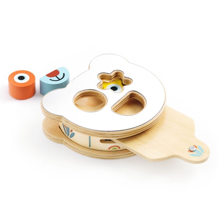 Djeco Drewniany sorter z lusterkiem Baby Boomi 12m+