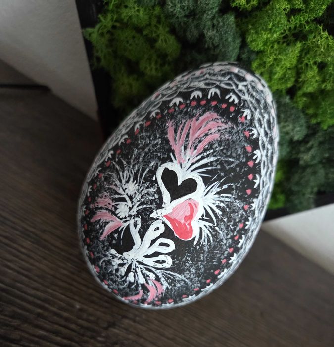 Jajko styropianowe ręcznie malowane do stroika Ornamenty Kwiaty 12 cm