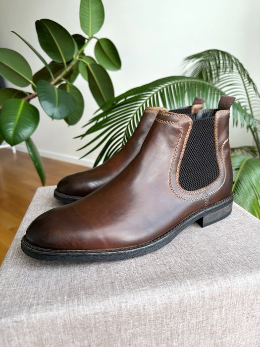 Шкіряні брендові челсі британія Мужские брендовые кожаные челси