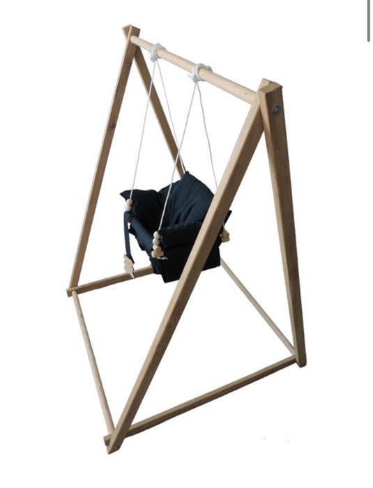 Гойдалка дитяча підвісна з деревʼяною стійкою для дітей від 7 місяців