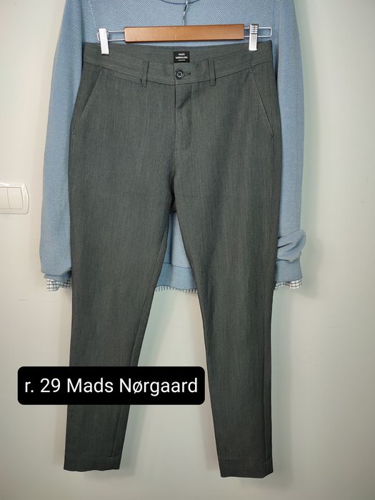 Mads Nørgaard spodnie męskie r. 29 slim fit grafitowe – eleganckie, no