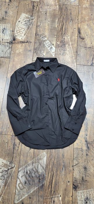 Czarna koszula klasyczna damska bawełna premium oversize uni