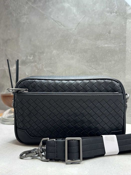 Шкіряна сумка Bottega Veneta Кросбоді Чорна / Сумка Боттега Венета