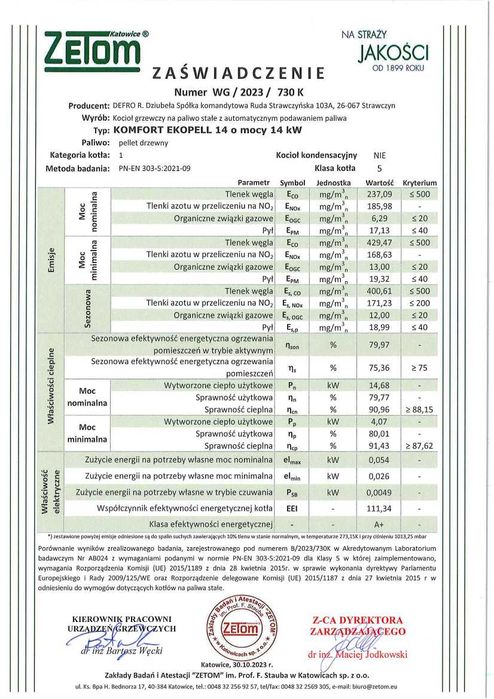 Kocioł, piec na pelet DEFRO Komfort Ekopell z Ecodesign