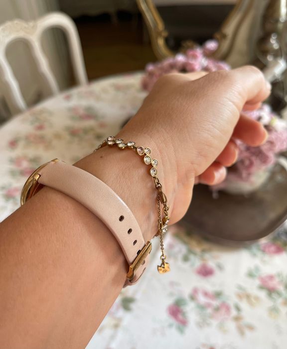 Swarovski zegarek skóra plus brylanciki