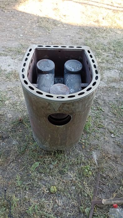 Піч з нержавіючої сталі ("кам'янка") для бані (парилки), з каменями