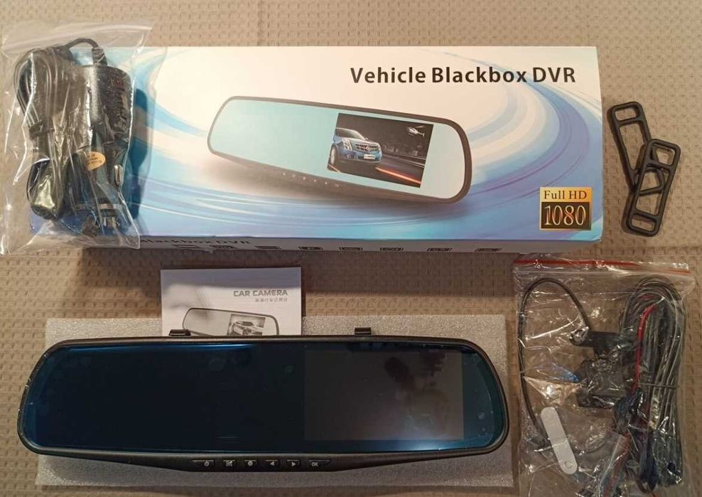 Автореєстратор дзеркало з камерами на дві камери задня і передня