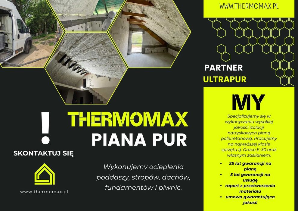 Ocieplanie pianą PUR izolacje pianką poddasza stropów dachów