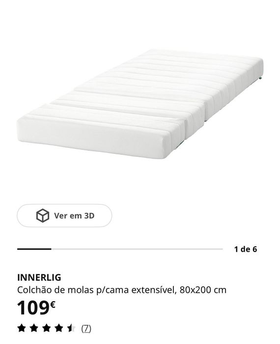 Cama extensível infantil IKEA BUSUNGE (Branca) – Com colchão e extras