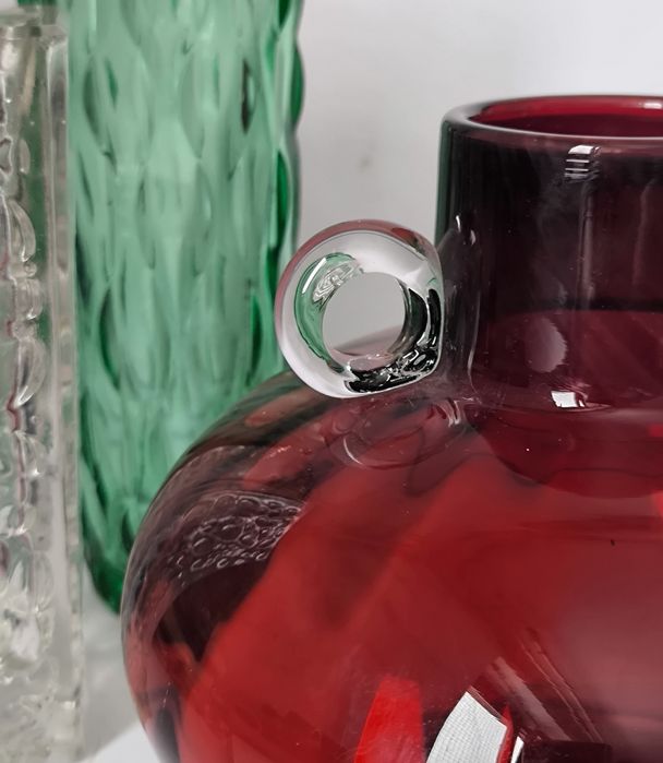 Wazon Tarnowiec duży Jaś piękne stare kolorowe szkło