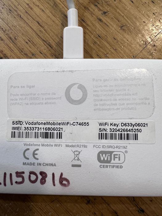 Hotspot Wi-Fi Móvel Vodafone R219z (ZTE) – 4G