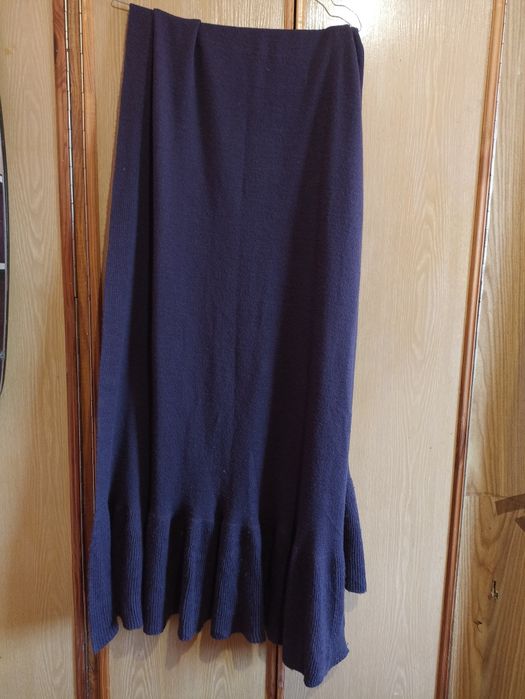 Шаль теплая темно-фиолетовая 230Х70 си