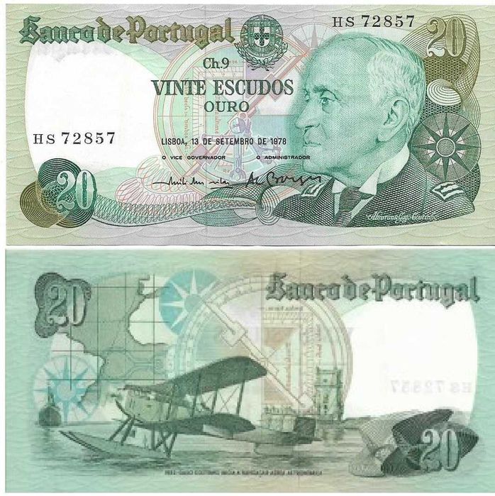 Portugal - - - 20$00 - Almirante Gago Coutinho - - - - - Notas