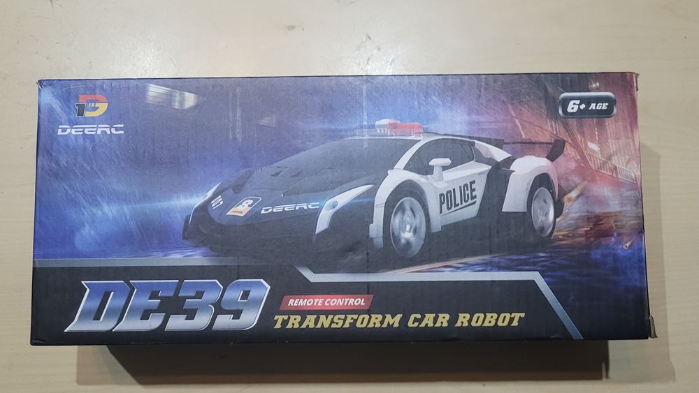 Zdalnie Sterowany Samochód Auto Robot 2w1 POLICJA