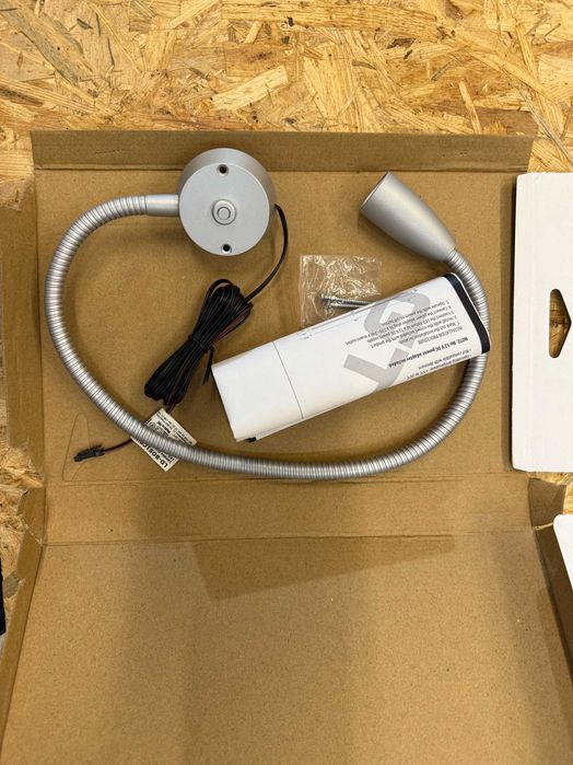 Nowa lampka lampa nocna łóżkowa LED GTV Boston 2 12V 90lm 120* 3000k Ciepłe (biurko, łóżko, kamper)