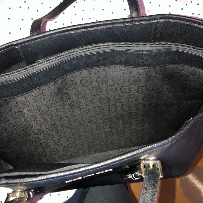 Michael kors jet set torebka shopper duża czarna złoto