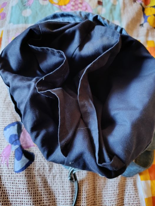 Рюкзак джинсовий коти - вояки, ручна робота, розписаний акрилом