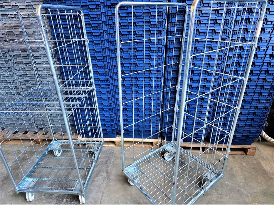 Wózek Kosz Transportowy Magazynowy Kurierski Siatkowy Rollkontener