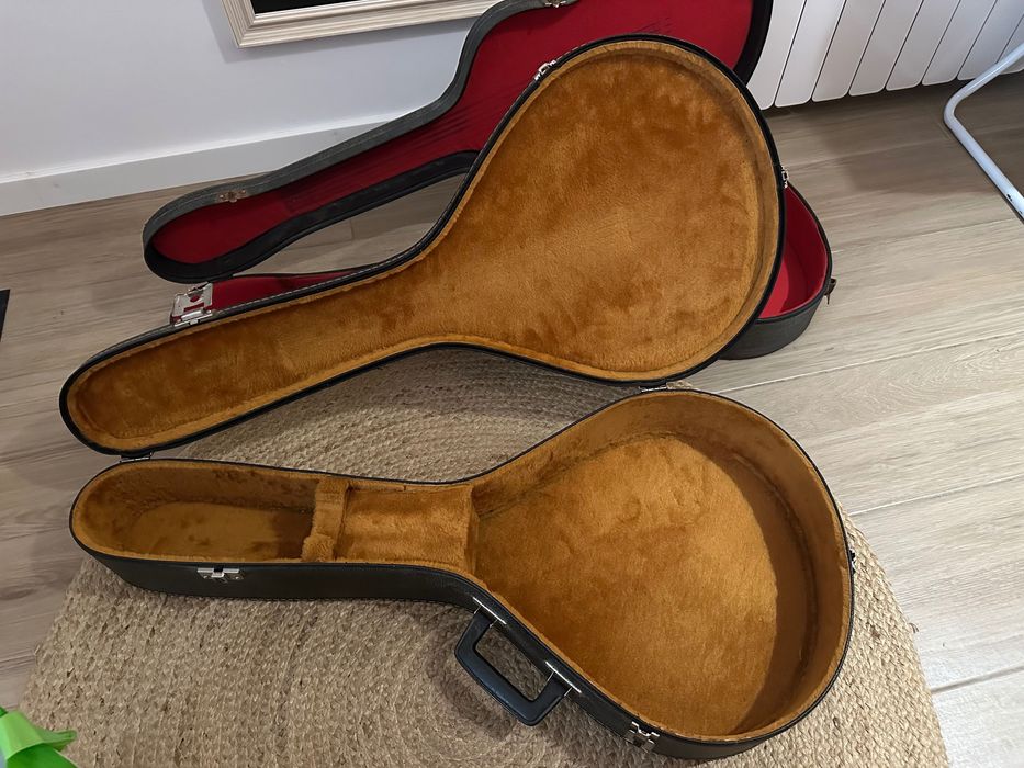 Estojo rígido para guitarra com interior acolchoado