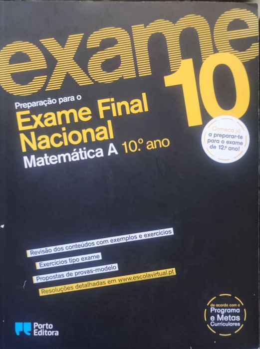 Livro Preparação para o Exame Final Nacional Matemática A 10 ano