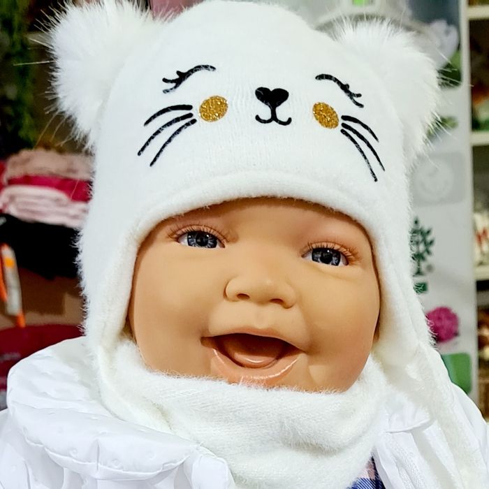 Nowa czapka zimowa dla niemowlaka noworodka zestaw