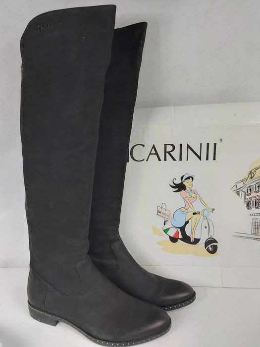 Używane muszkieterki czarne CARINII nubuk 40 kozaki