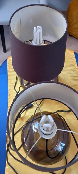 Lampa design czarna 2 szt. abażur