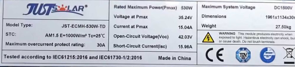 Panele fotowoltaiczne 530W Panel Full Black Bifacial Od ręki
