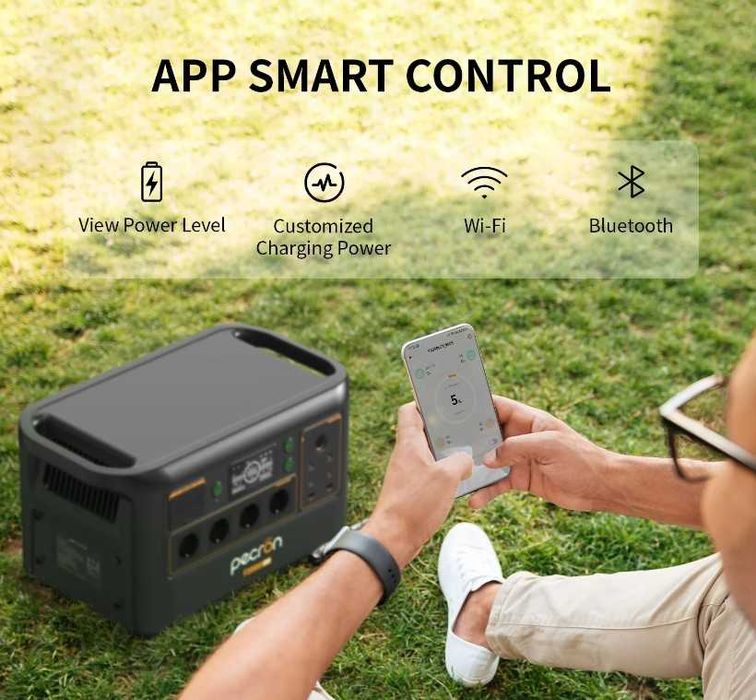 Estação Energia Pecron 3600W/4500W MPPT 1600W 3072Wh LifePO4 BT WI-FI