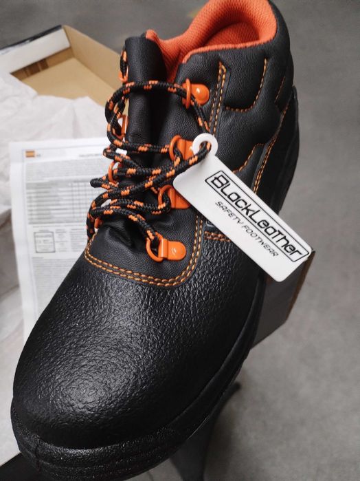 Botas para trabalho com Biqueira de Aço em Pele Preto