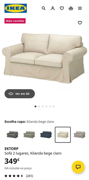 Sofá 2 lugares Ikea