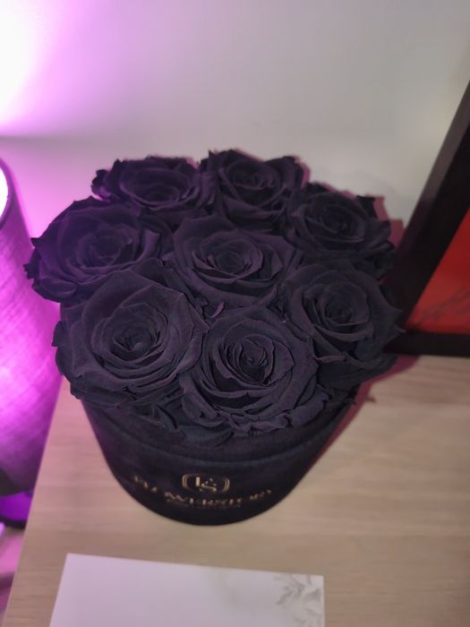 Wieczne róże czarne Flower Story prezent kwiaty