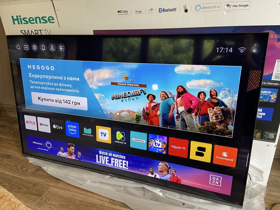 Телевізор Hisense 55A6CG/ QLED Hisense 65A7HQ SmartTV/Vidaa/4KUltraHD/як новий