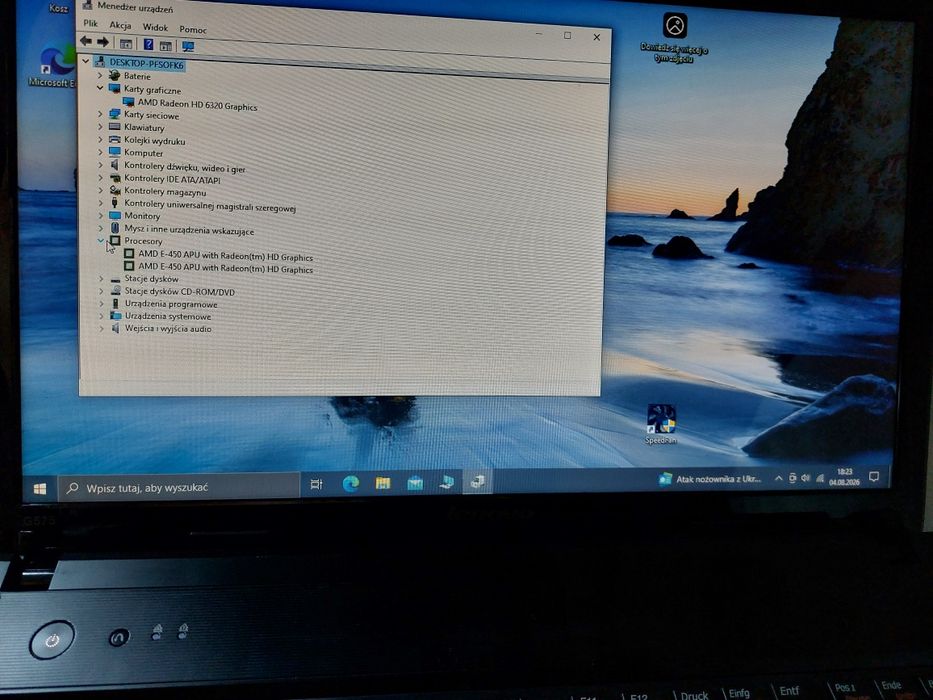 Lenovo G575 AMD E-450. Grafika Radeon HD 6320