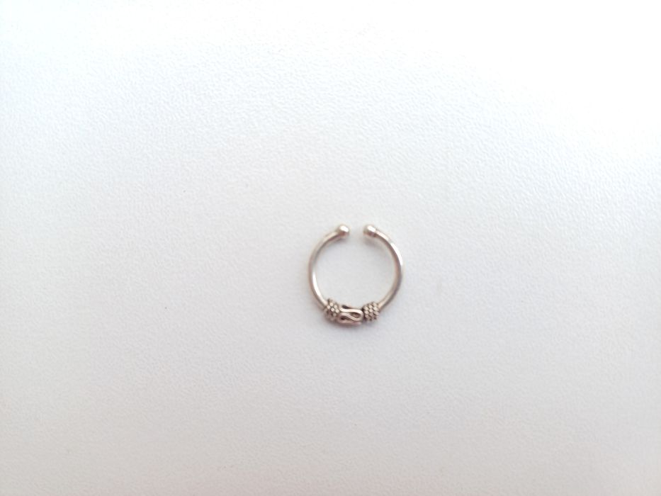 Brinco/argola de prata para piercing sem furo