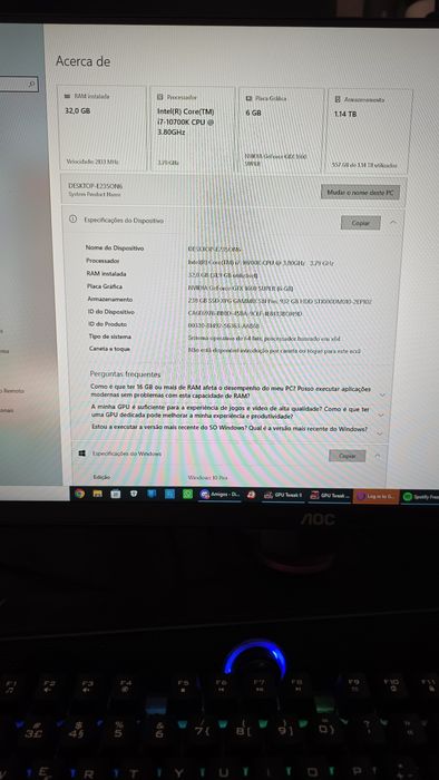 PC Gaming i7-10700K | GTX 1660 SUPER 6GB | 32GB RAM | SSD + 1TB