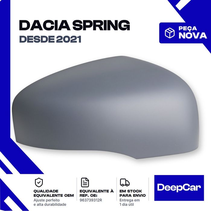 Capa do espelho retrovisor Dacia Spring 963739312R Direita (2021 em diante) Peça Nova