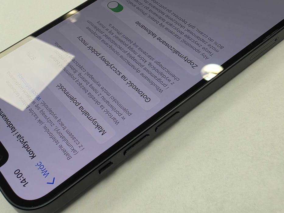 Iphone 14 128GB/ Midnight/ Czarny/ BAT 87%/ Grade A + ładowarka/ Gwarancja