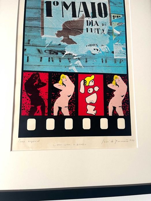 Serigrafia José de Guimarães 1976 1º de Maio Prova Especial