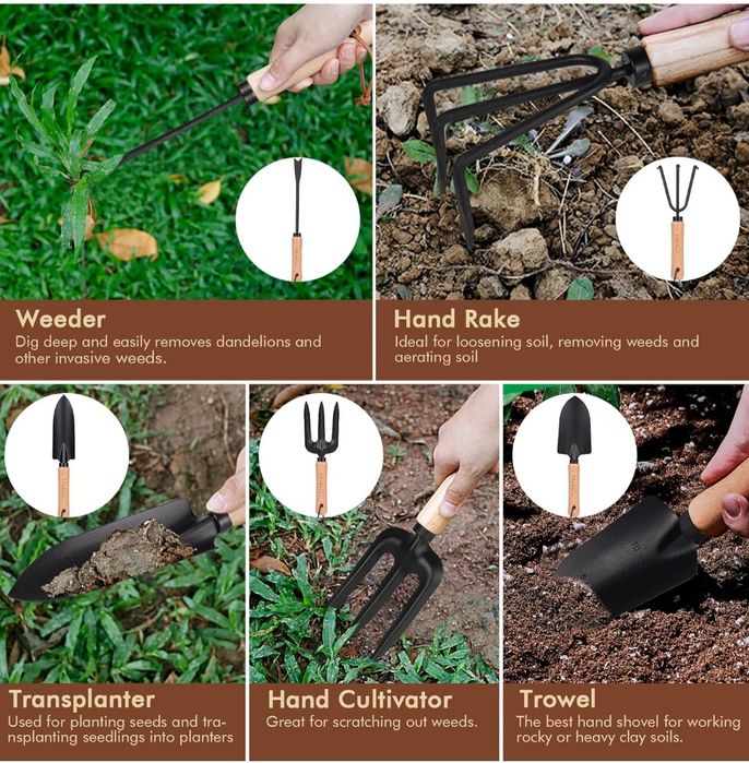 YAUNGEL Zestaw narzędzi ogrodowych, 10 sztuk