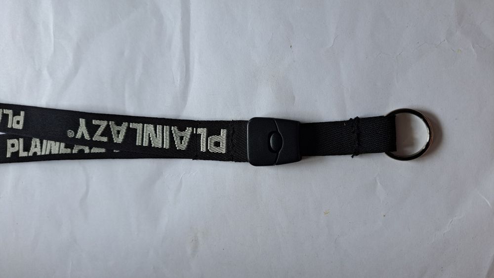 Smycz Plain Lazy, czarna, nowa, z odpinaną końcówką