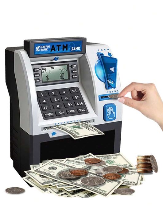 Cofrinho com Moeda Reais - Caixa de Poupança Eletronica e Diti