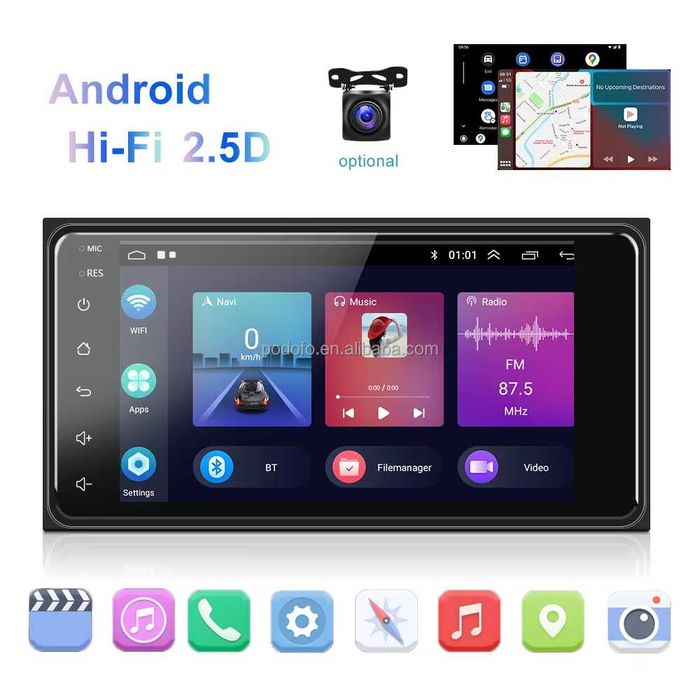 Radio Android Toyota Corolla Rav4 Hilux CarPlay GPS WiFi 2/64GB NOVO